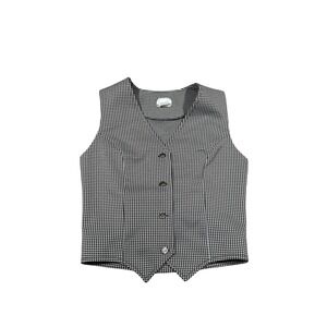 Vintage Houndstooth Vest Sleeveless Top Career Office Work Retro‎ Modest